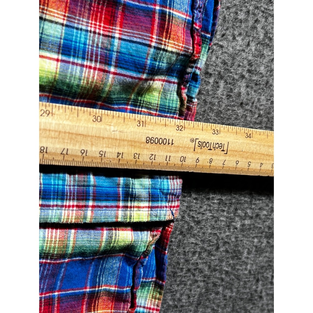 Ralph Lauren Mens XXL Classic Fit Plaid Cotton Linen Button Down Shirt Multi - Picture 8 of 8